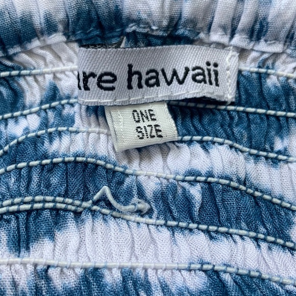 Tiara Hawaii Hollie Off Shoulder Tie Dye Blue White Hand Made Maxi Dress OS - Picture 8 of 9